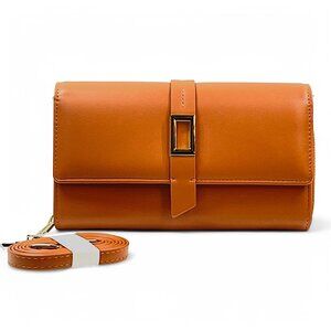 NEW Vaseta Tan Wallet Women Crossbody  PU Leather Clutch Purse Zipper